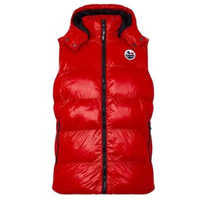 Red - Front - Born Rich Mens Plain Hooded Gilet