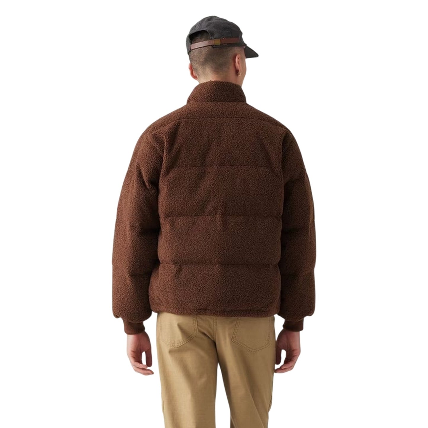 Brown - Back - Levis Mens Rocky Quilted Puffer Jacket