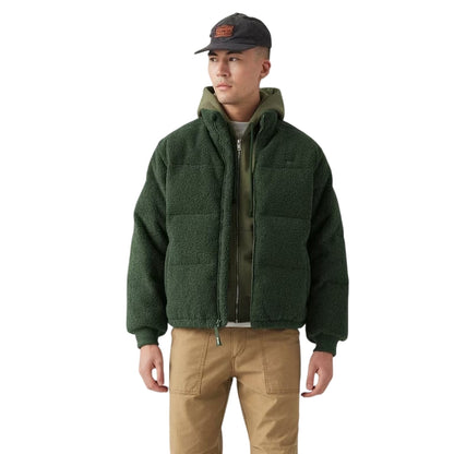 Green - Side - Levis Mens Rocky Quilted Puffer Jacket