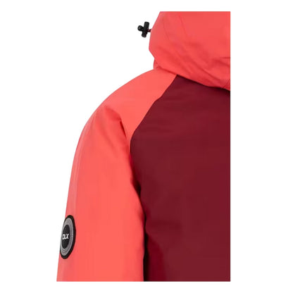 Dark Cherry - Side - DLX Womens-Ladies Colour Block Ski Jacket