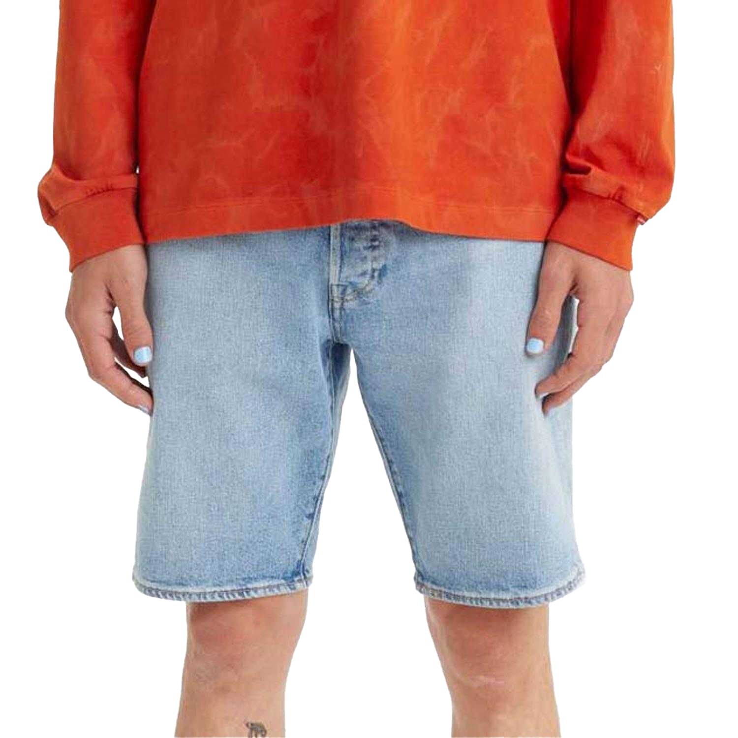 Light Blue - Front - Levis Mens 501 Millenium Original Shorts