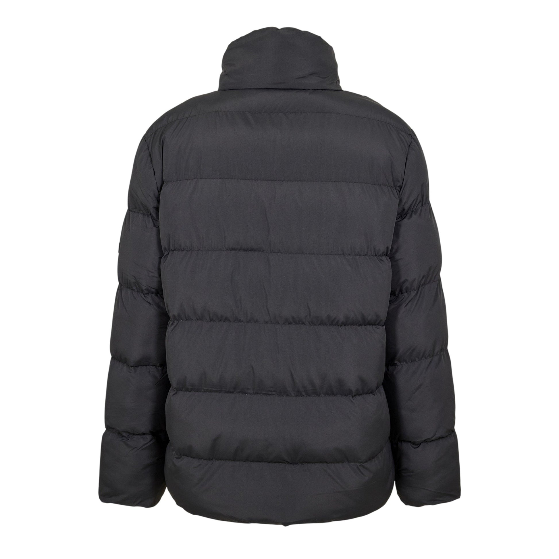 Black - Back - NY Concept Mens Hidden Zip Puffer Jacket