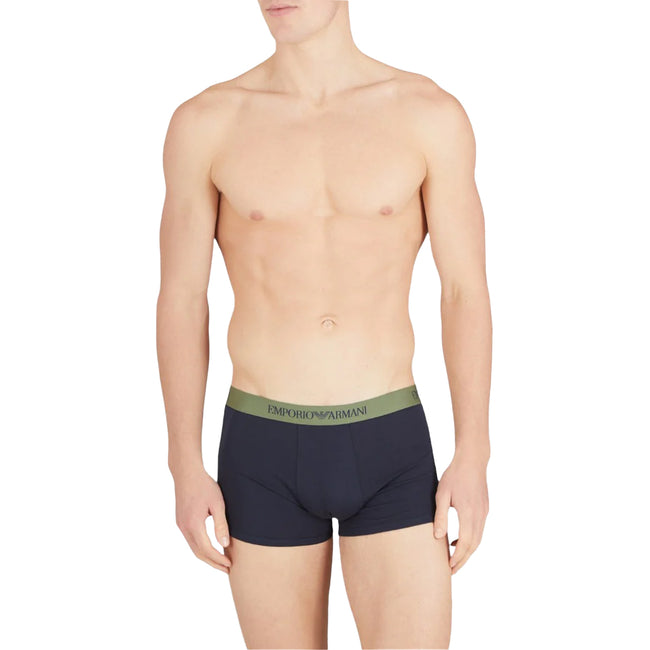 Khaki Green-Maroon-Black - Lifestyle - Emporio Armani Mens Cotton Boxer Shorts (Pack of 3)
