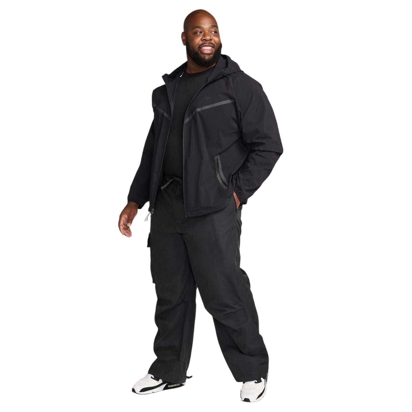 Black - Side - Nike Mens Tech Woven Hooded Jacket