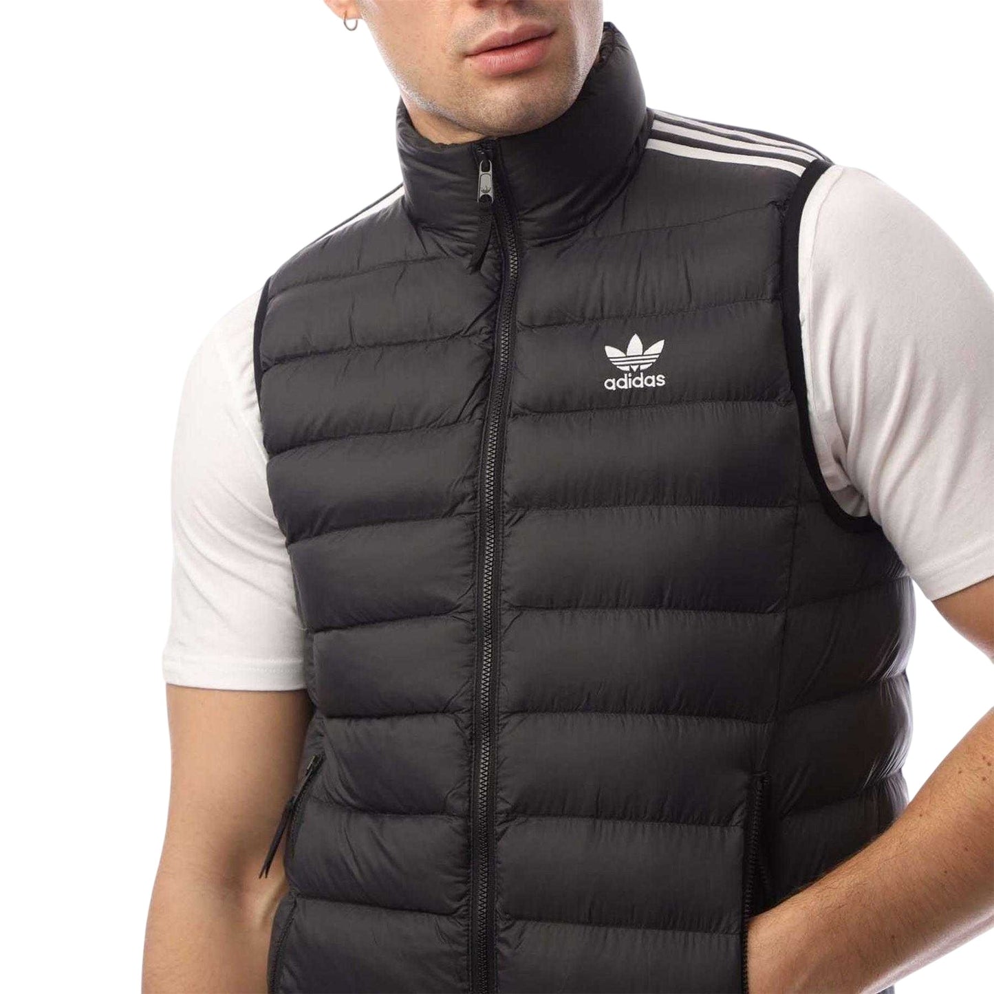 Black - Lifestyle - Adidas Mens Recycled Nylon Regular Gilet