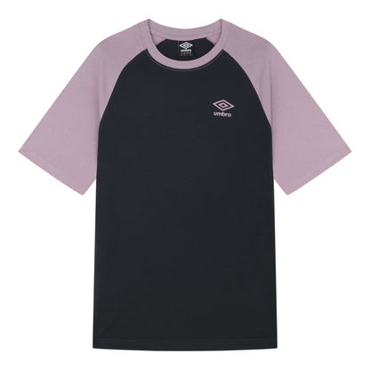 Grey-Pink - Front - Umbro Mens Core Raglan T-Shirt