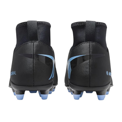 Black-Blue - Back - Nike Childrens-Kids Mercurial Firm Ground Football Boots