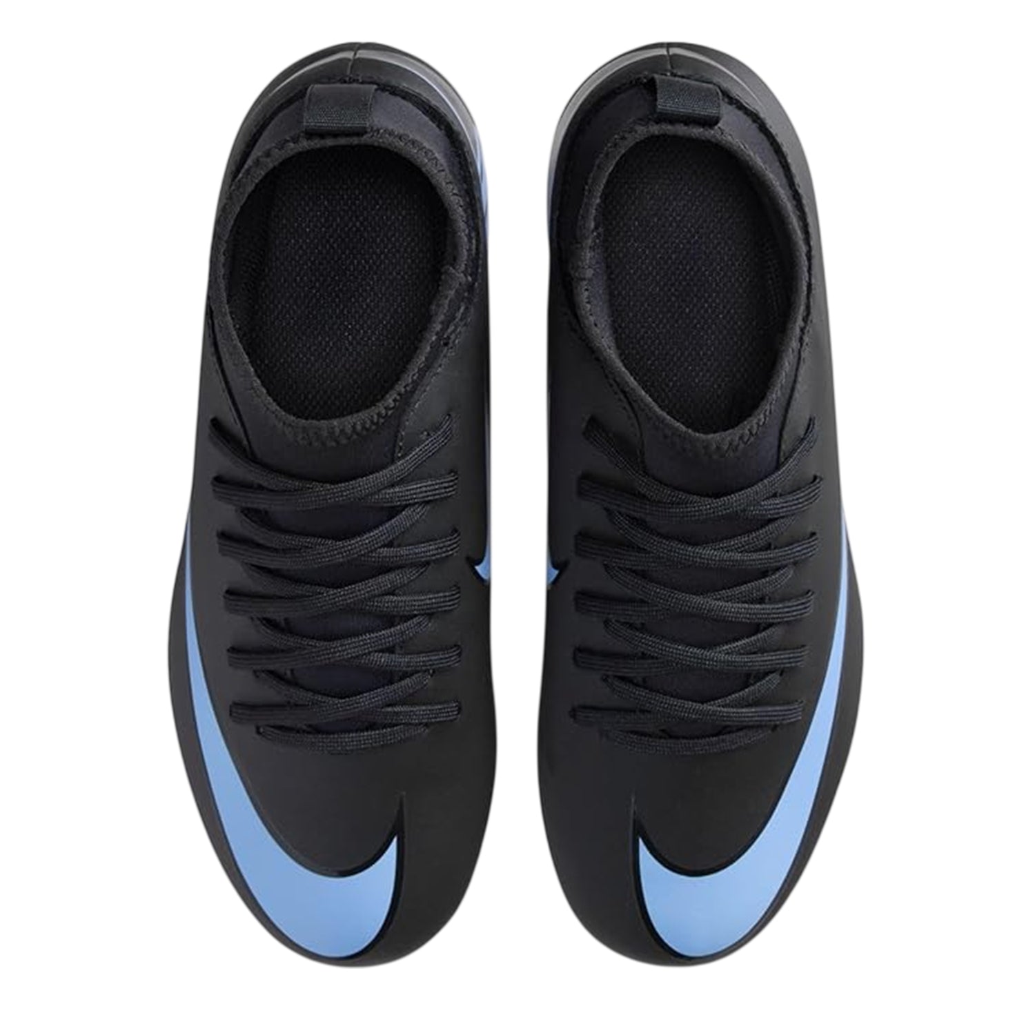 Black-Blue - Side - Nike Childrens-Kids Mercurial Firm Ground Football Boots