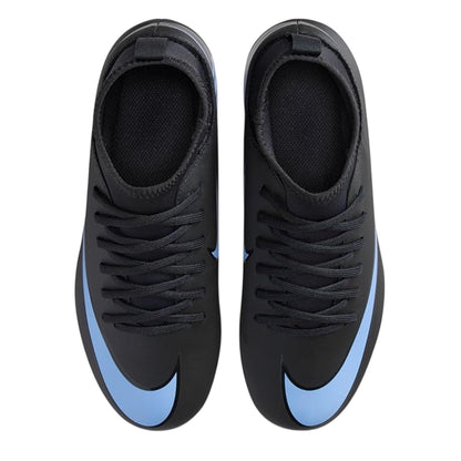 Black-Blue - Side - Nike Childrens-Kids Mercurial Firm Ground Football Boots