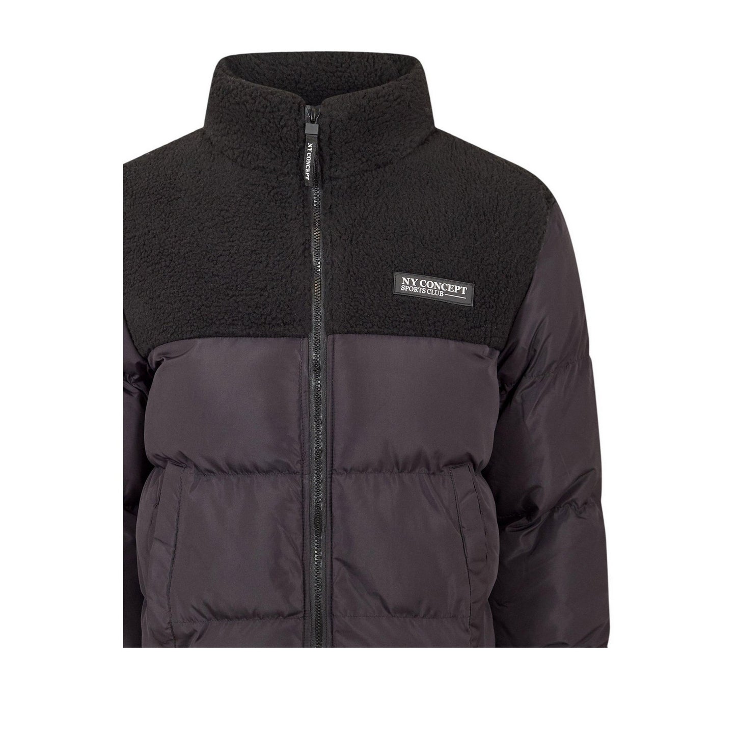 Black - Side - NY Concept Mens Aspen Regular Puffer Jacket