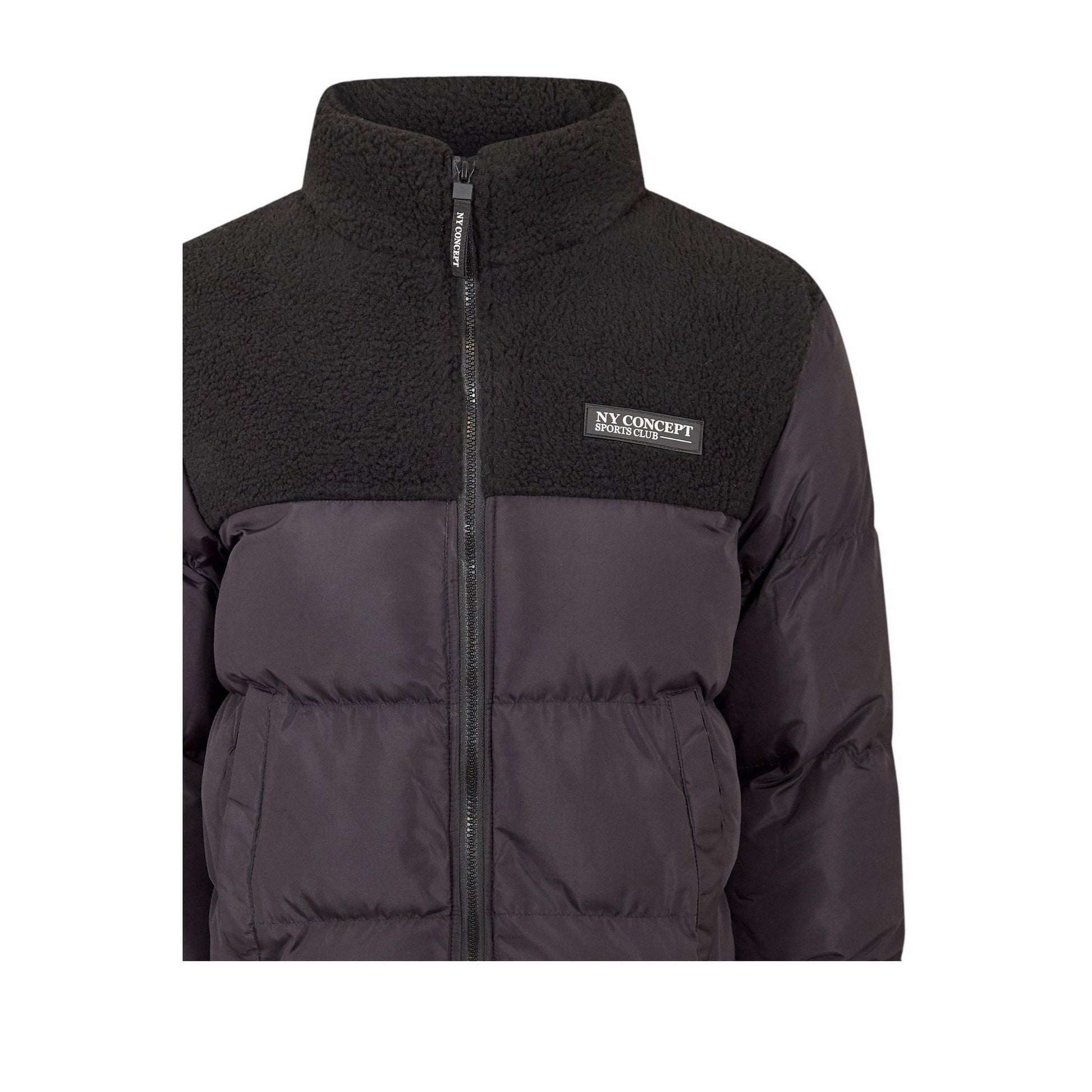 Black - Side - NY Concept Mens Aspen Regular Puffer Jacket