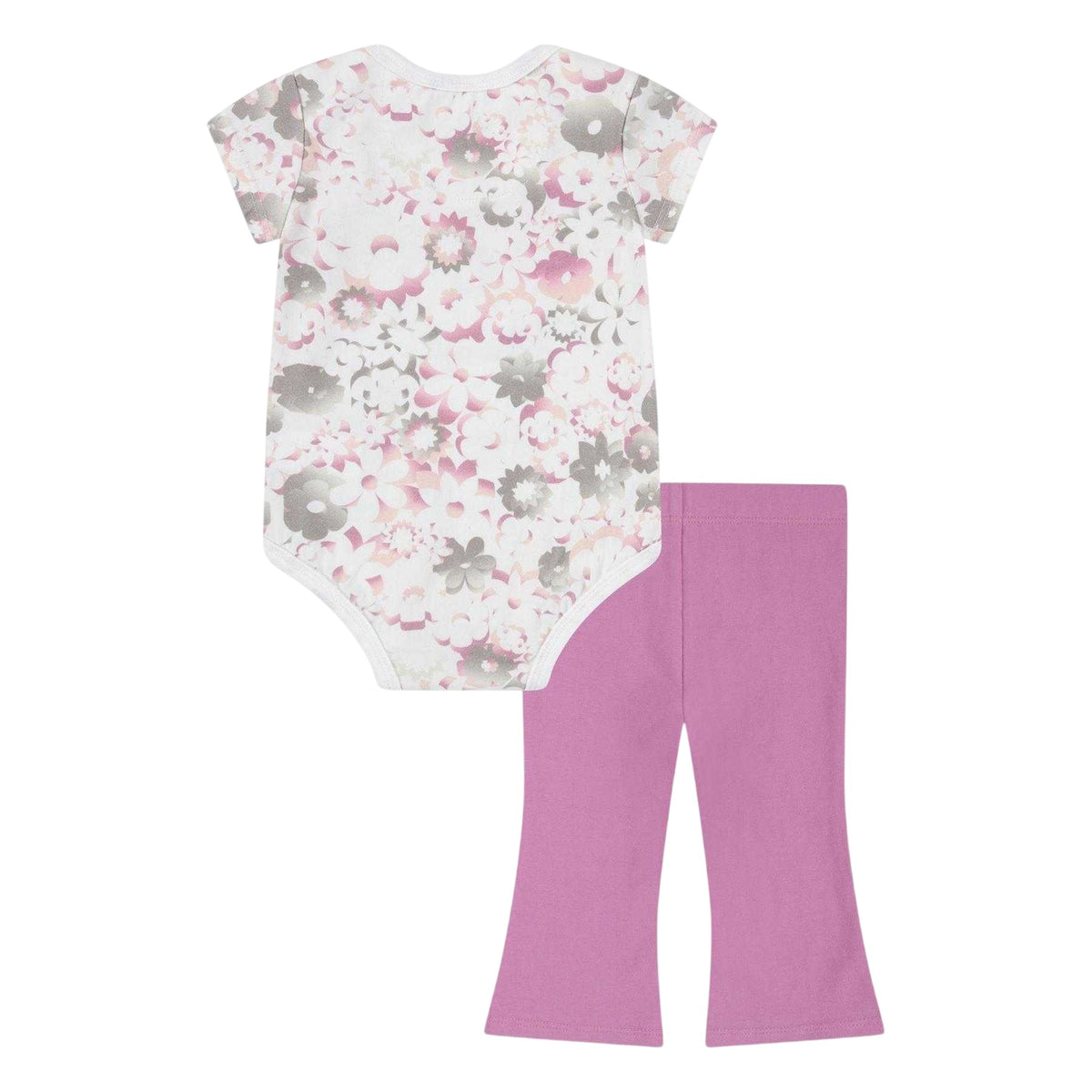 Flamingo Pink - Back - Nike Baby Girls Flow-Ral Short-Sleeved Bodysuit Set