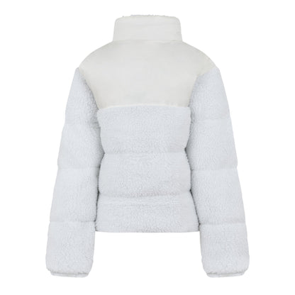Cream - Back - NY Concept Womens-Ladies Sherpa Puffer Jacket