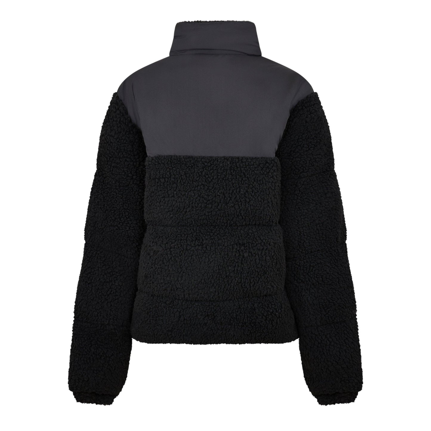 Black - Back - NY Concept Womens-Ladies Sherpa Puffer Jacket