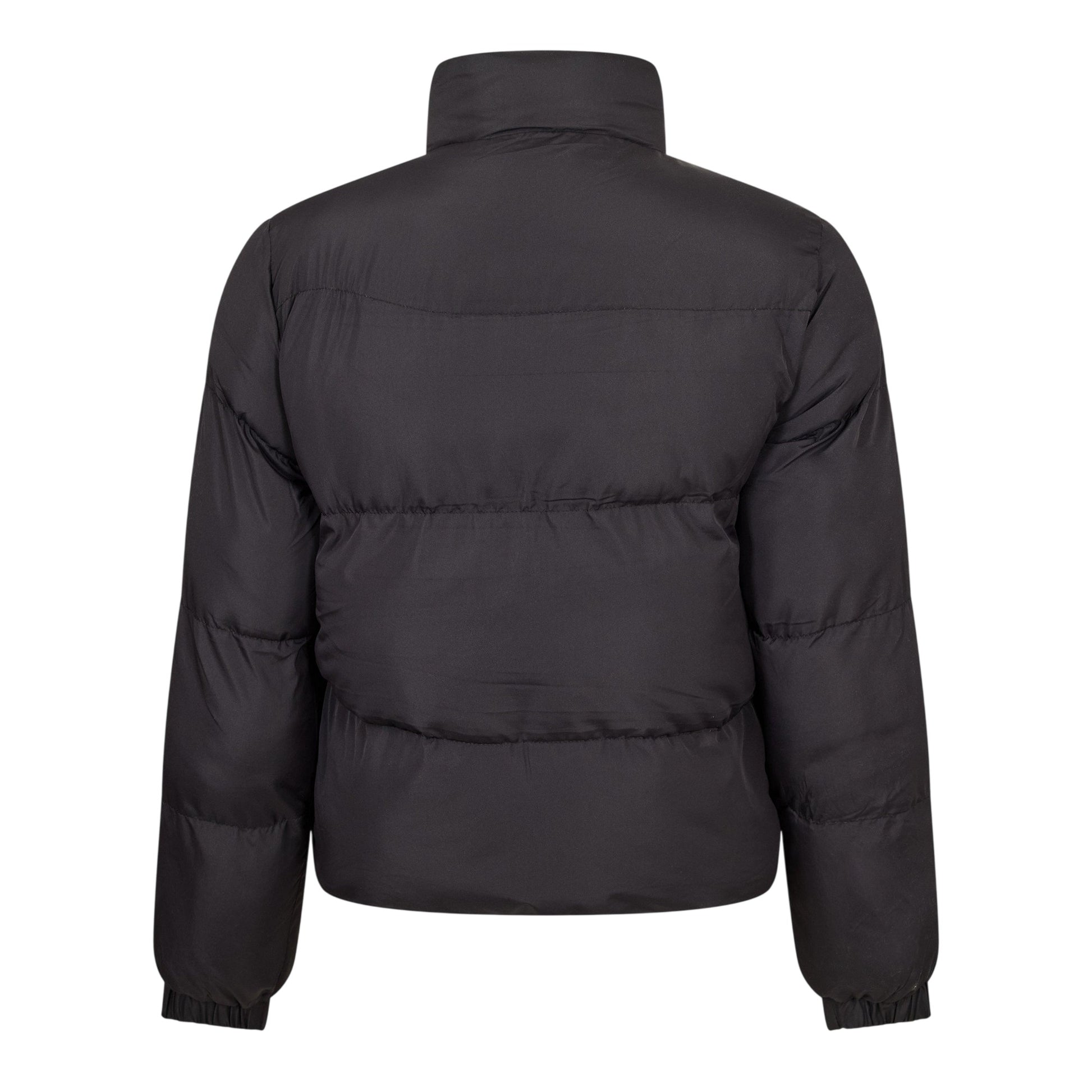 Black - Back - NY Concept Mens Panel Sherpa Puffer Jacket