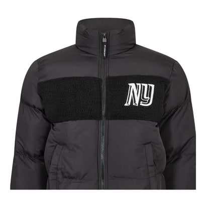 Black - Side - NY Concept Mens Panel Sherpa Puffer Jacket