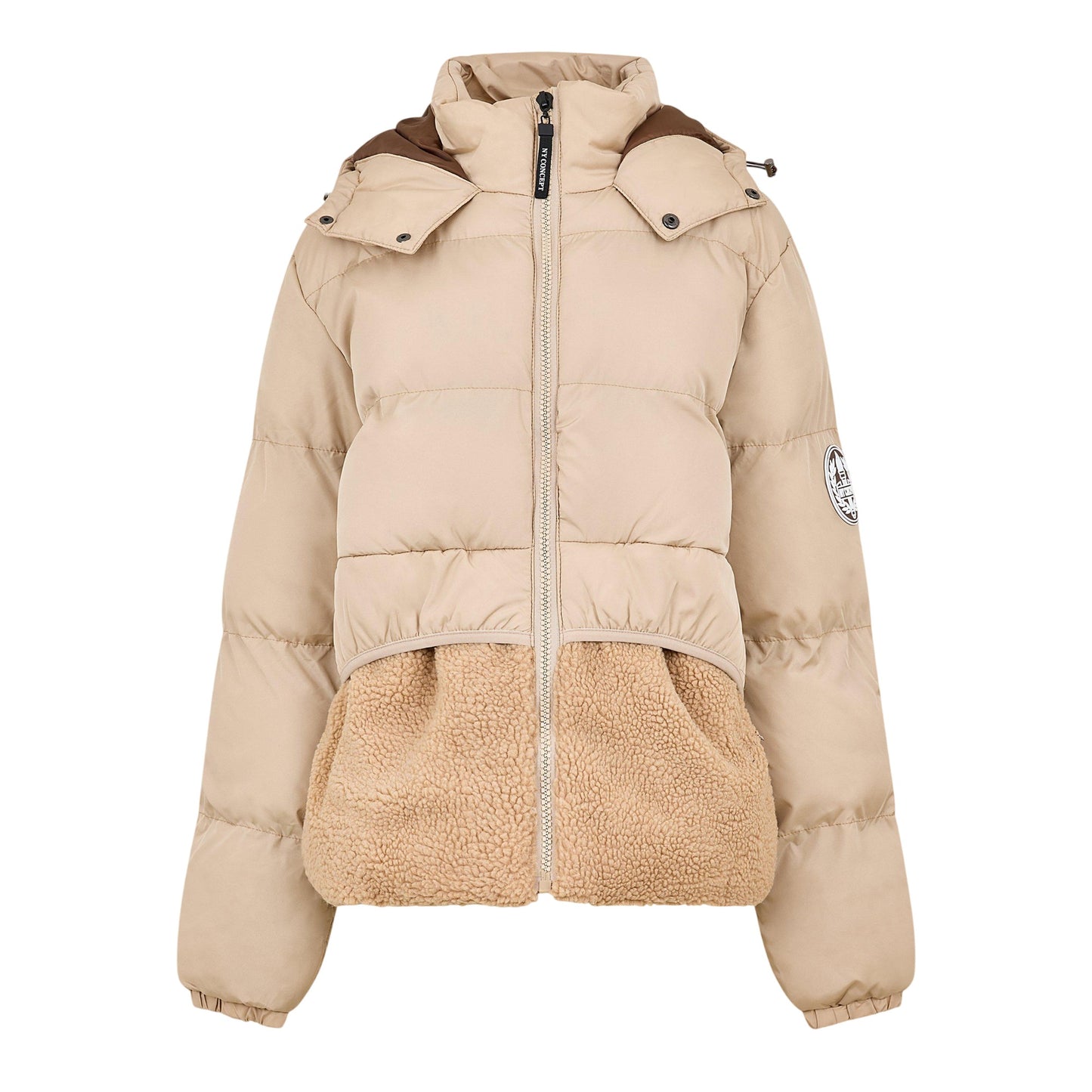 Cream - Front - NY Concept Womens-Ladies Regular Puffer Jacket