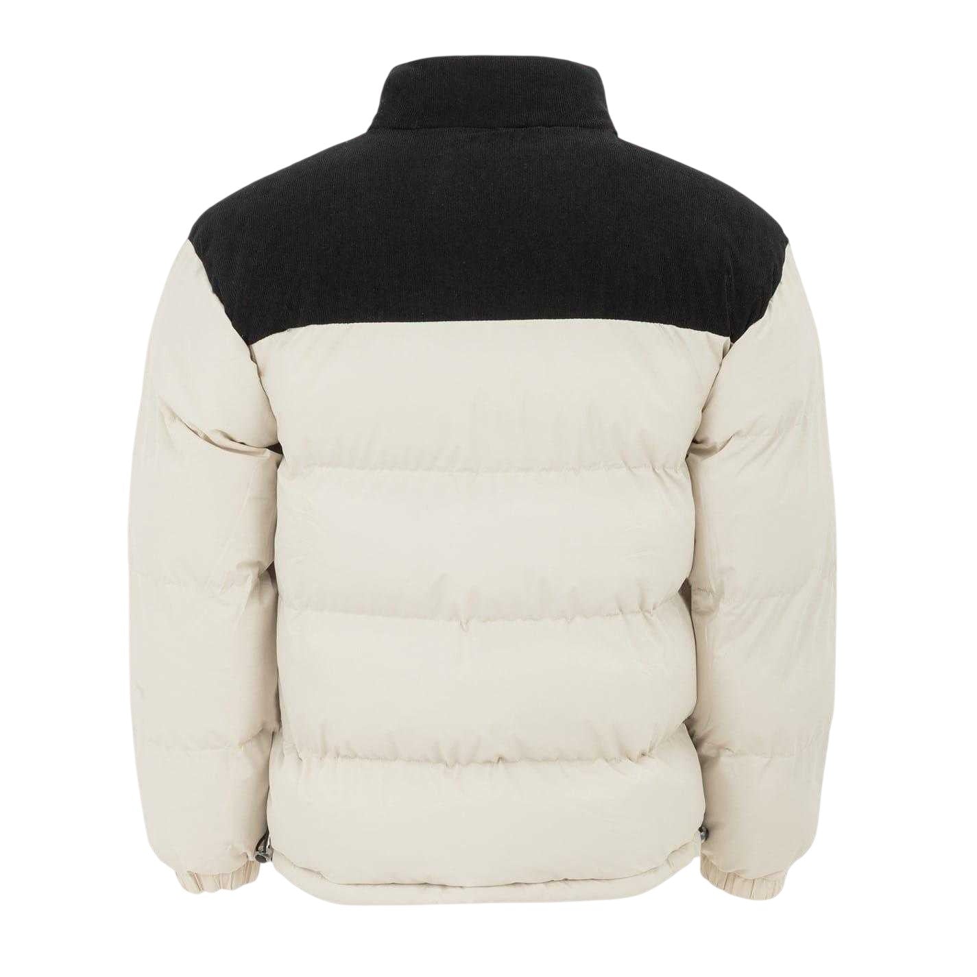 Beige - Back - Firetrap Mens Colour Block Corduroy Quilted Puffer Jacket
