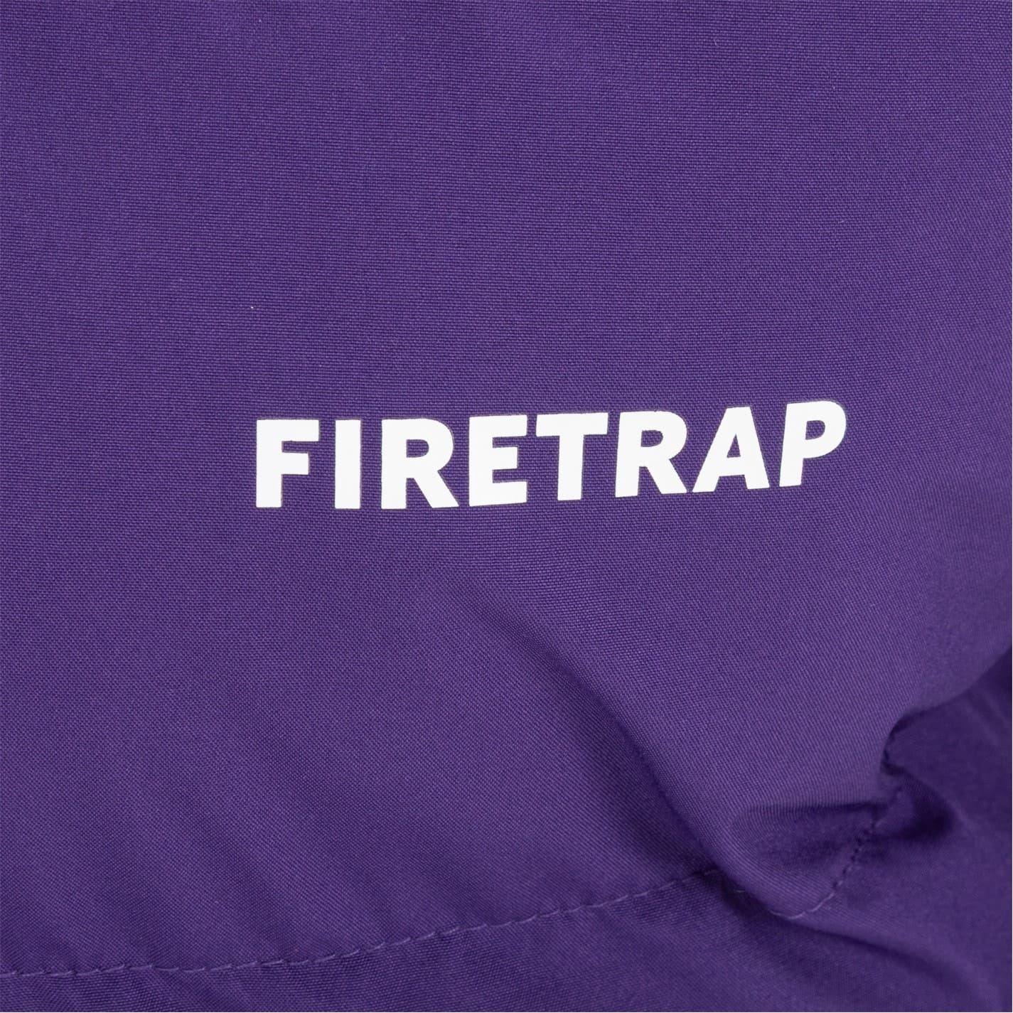 Purple - Pack Shot - Firetrap Mens Colour Block Corduroy Quilted Puffer Jacket