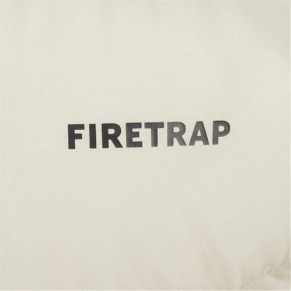 Beige - Pack Shot - Firetrap Mens Colour Block Corduroy Quilted Puffer Jacket