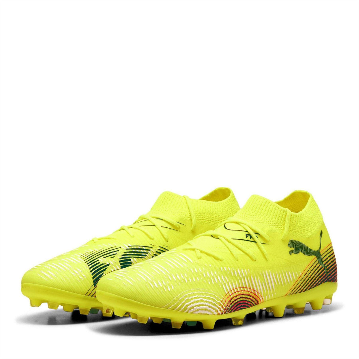 Yellow - Front - Puma Mens Future 8 Match Flat Firm Ground Football Boots
