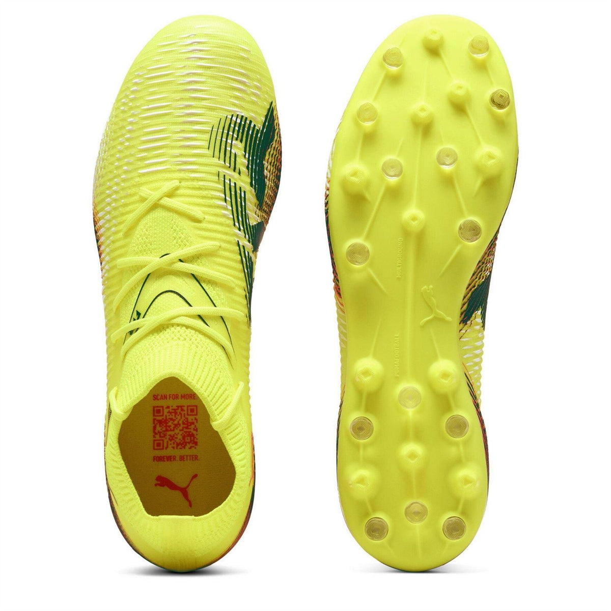 Yellow - Side - Puma Mens Future 8 Match Flat Firm Ground Football Boots