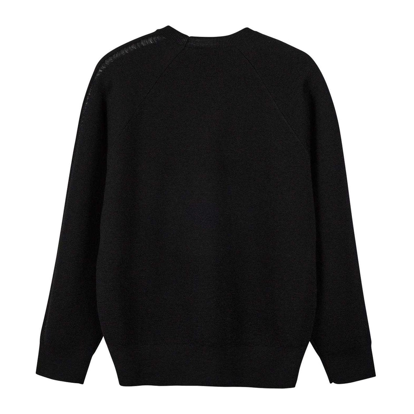 Black - Back - Y-3 Mens Logo Knitted Crew Neck Sweatshirt