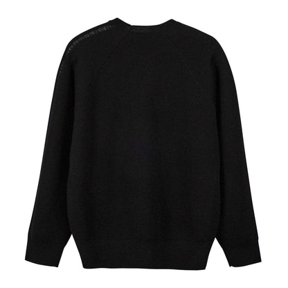 Black - Back - Y-3 Mens Logo Knitted Crew Neck Sweatshirt