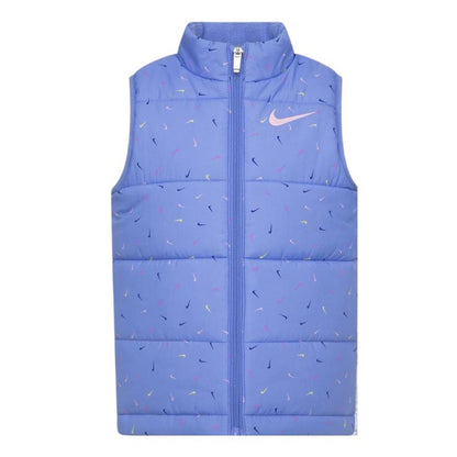 Smoke Grey - Side - Nike Girls Swooshfetti Gilet Set