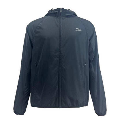 Black - Front - No Fear Mens Hooded Lightweight Packable Jacket