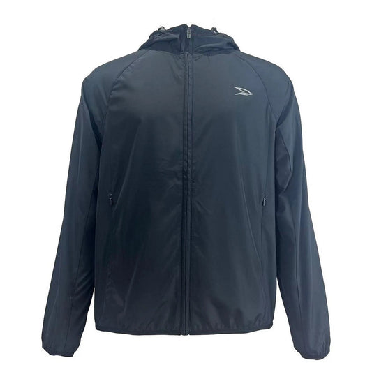 Black - Front - No Fear Mens Hooded Lightweight Packable Jacket