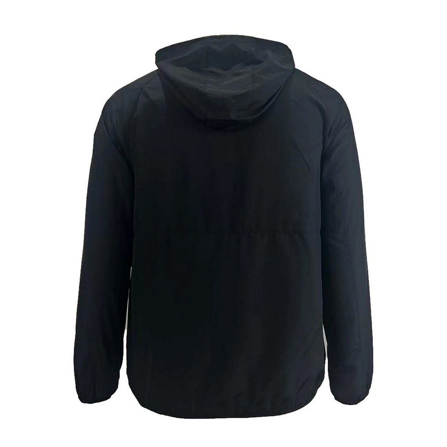 Black - Back - No Fear Mens Hooded Lightweight Packable Jacket