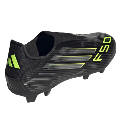 Black-Lemon - Back - Adidas Mens F50 League Laceless Firm Ground Football Boots