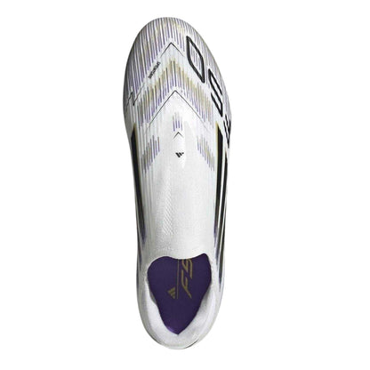 White-Black-Gold - Lifestyle - Adidas Mens F50 League Laceless Firm Ground Football Boots