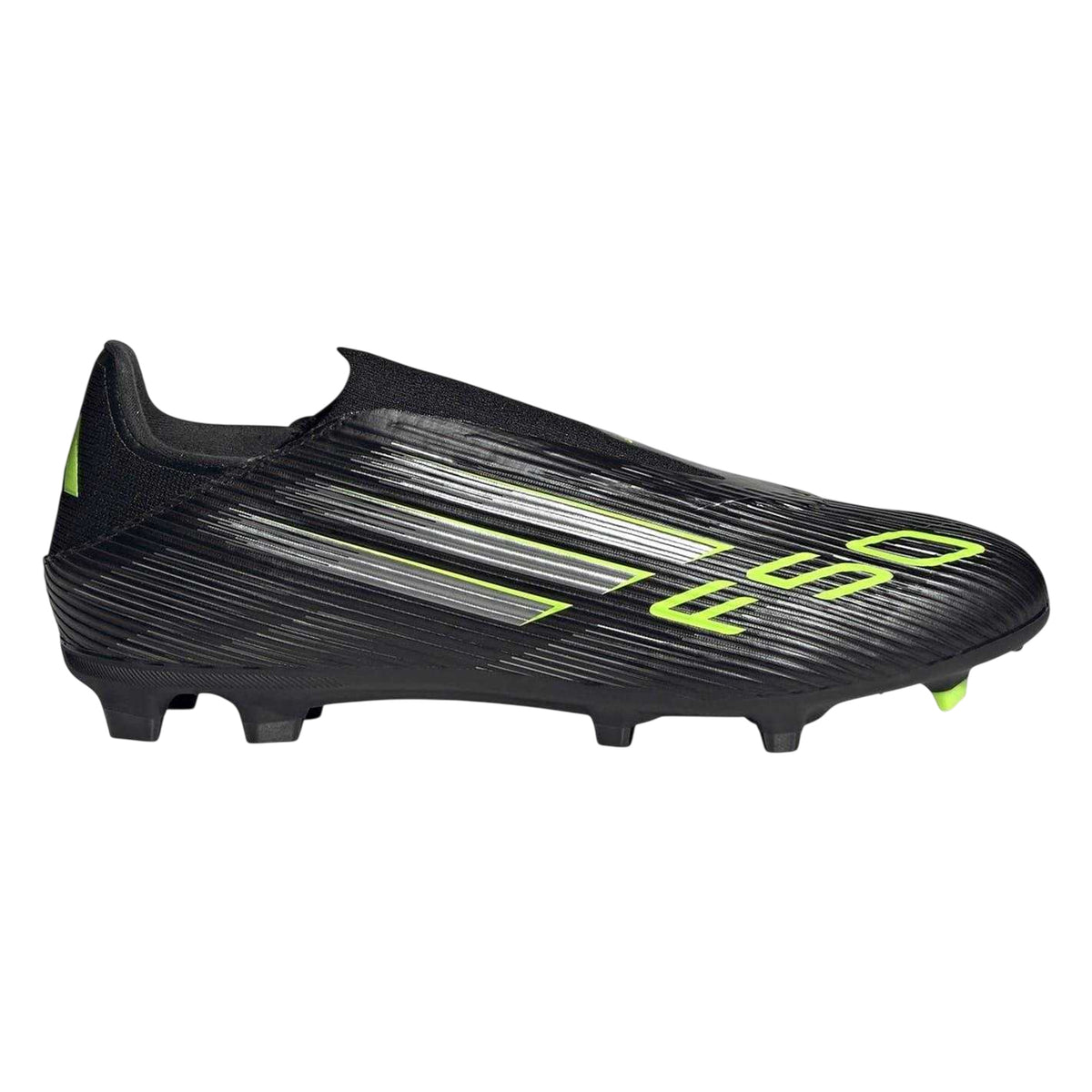 Black-Lemon - Front - Adidas Mens F50 League Laceless Firm Ground Football Boots