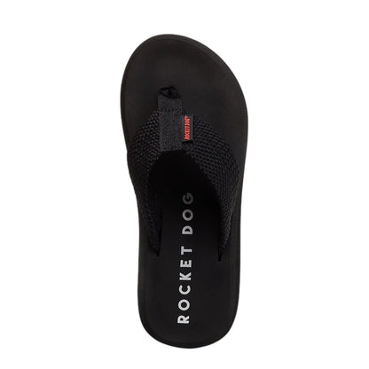 Black - Side - Rocket Dog Womens-Ladies Adios Plain Flip Flops