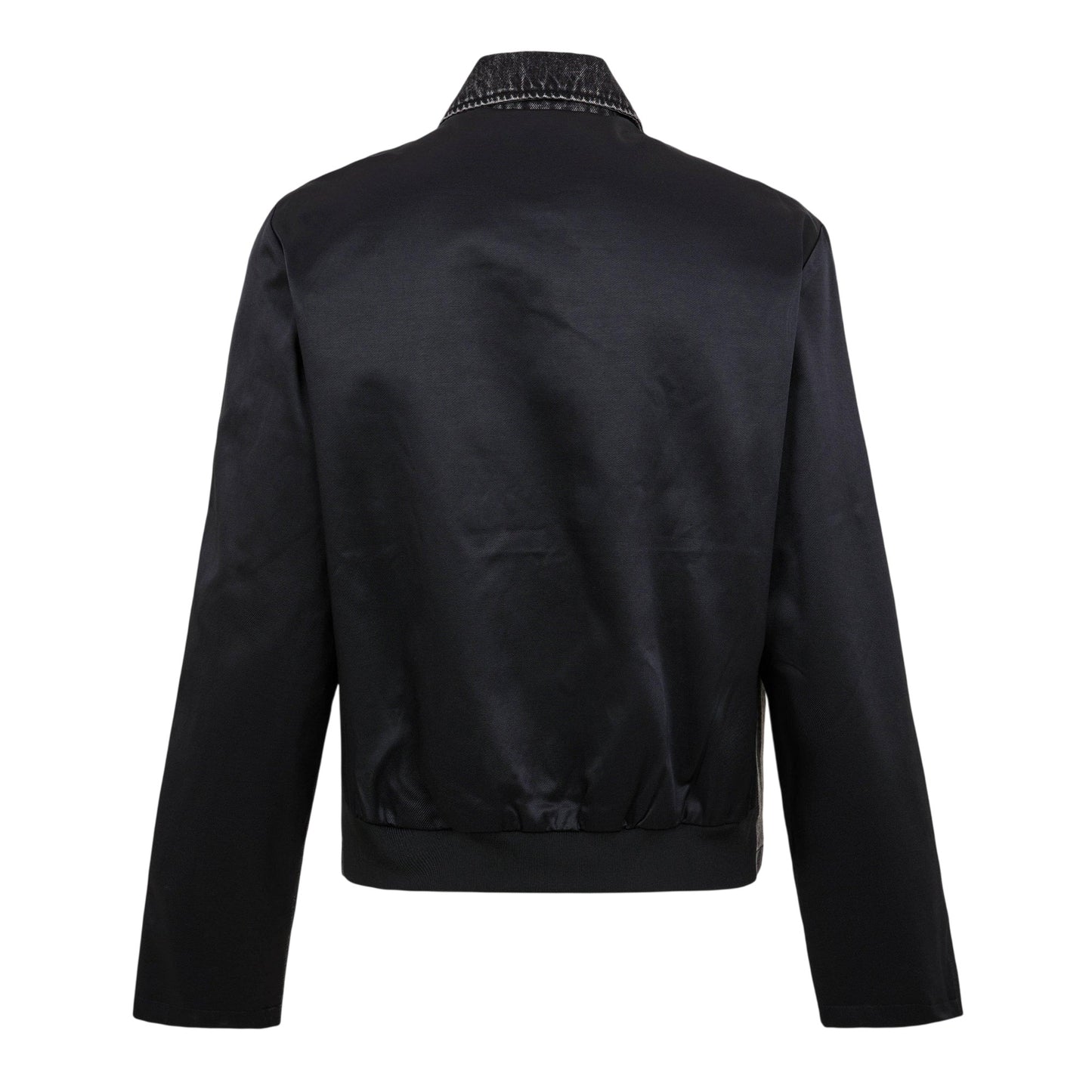 Black - Back - Diesel Mens Stone Wash Bomber Jacket