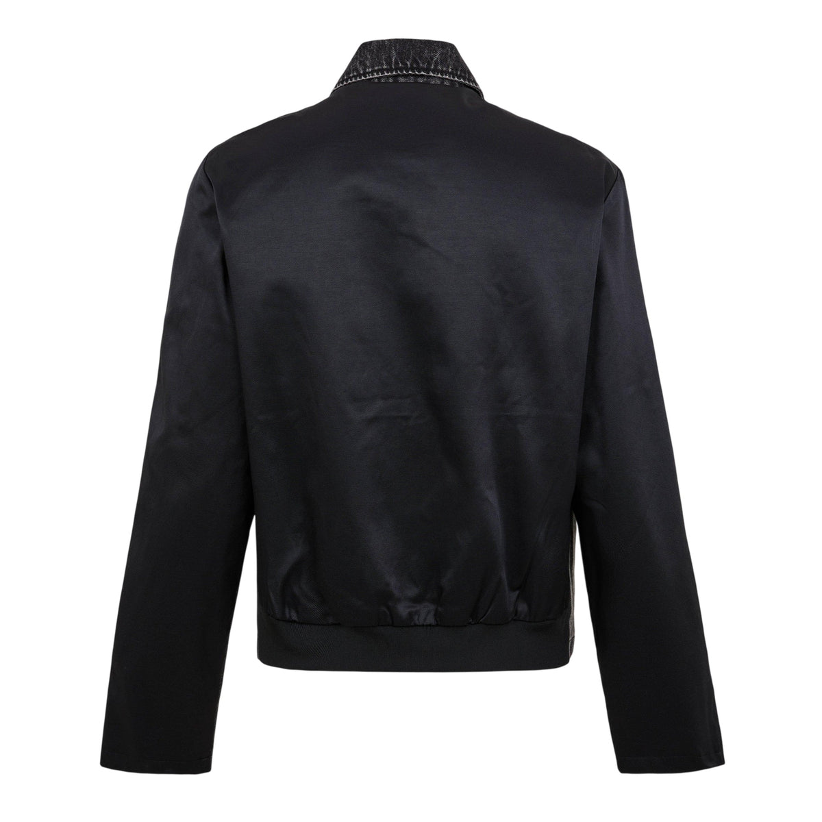 Black - Back - Diesel Mens Stone Wash Bomber Jacket