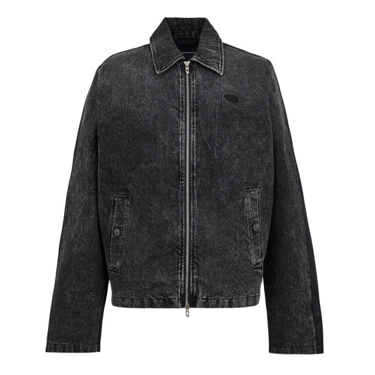 Black - Front - Diesel Mens Stone Wash Bomber Jacket