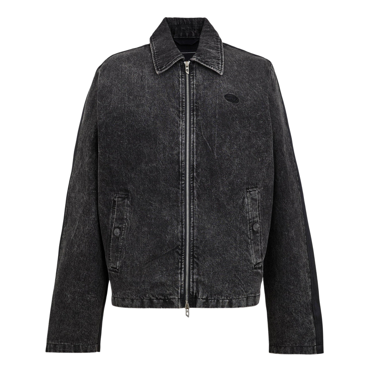 Black - Front - Diesel Mens Stone Wash Bomber Jacket