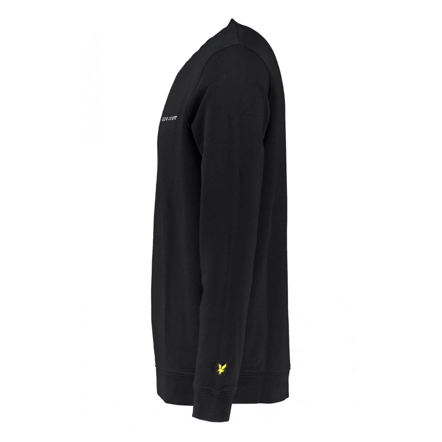 Black-White - Side - Lyle & Scott Mens Embroidered Crew Neck Sweatshirt