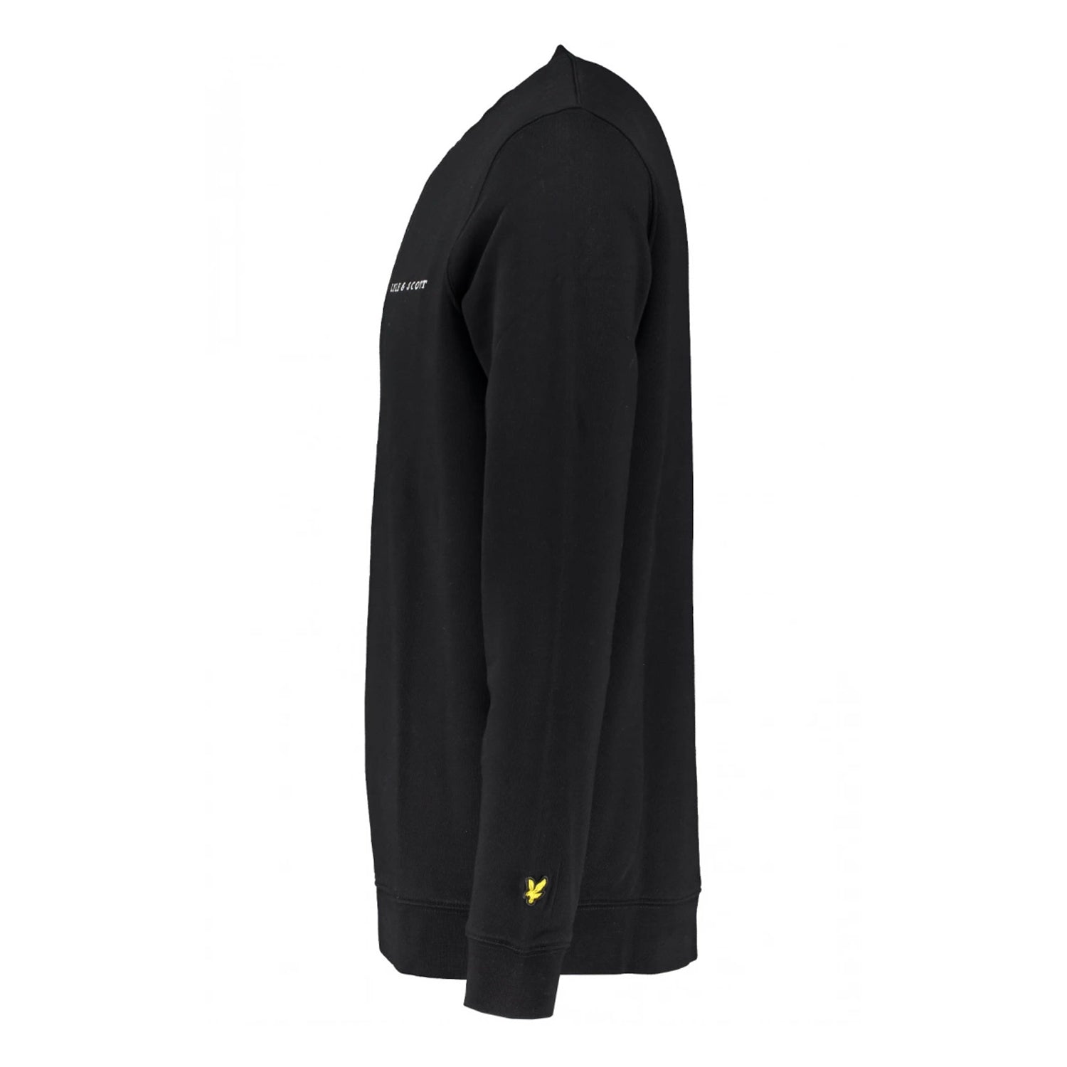 Black-White - Side - Lyle & Scott Mens Embroidered Crew Neck Sweatshirt