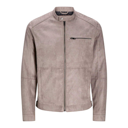 Falcon - Front - Jack And Jones Mens Faux Leather Biker Jacket