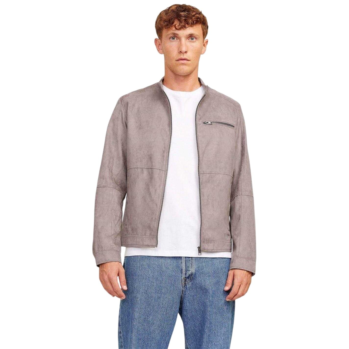Falcon - Side - Jack And Jones Mens Faux Leather Biker Jacket