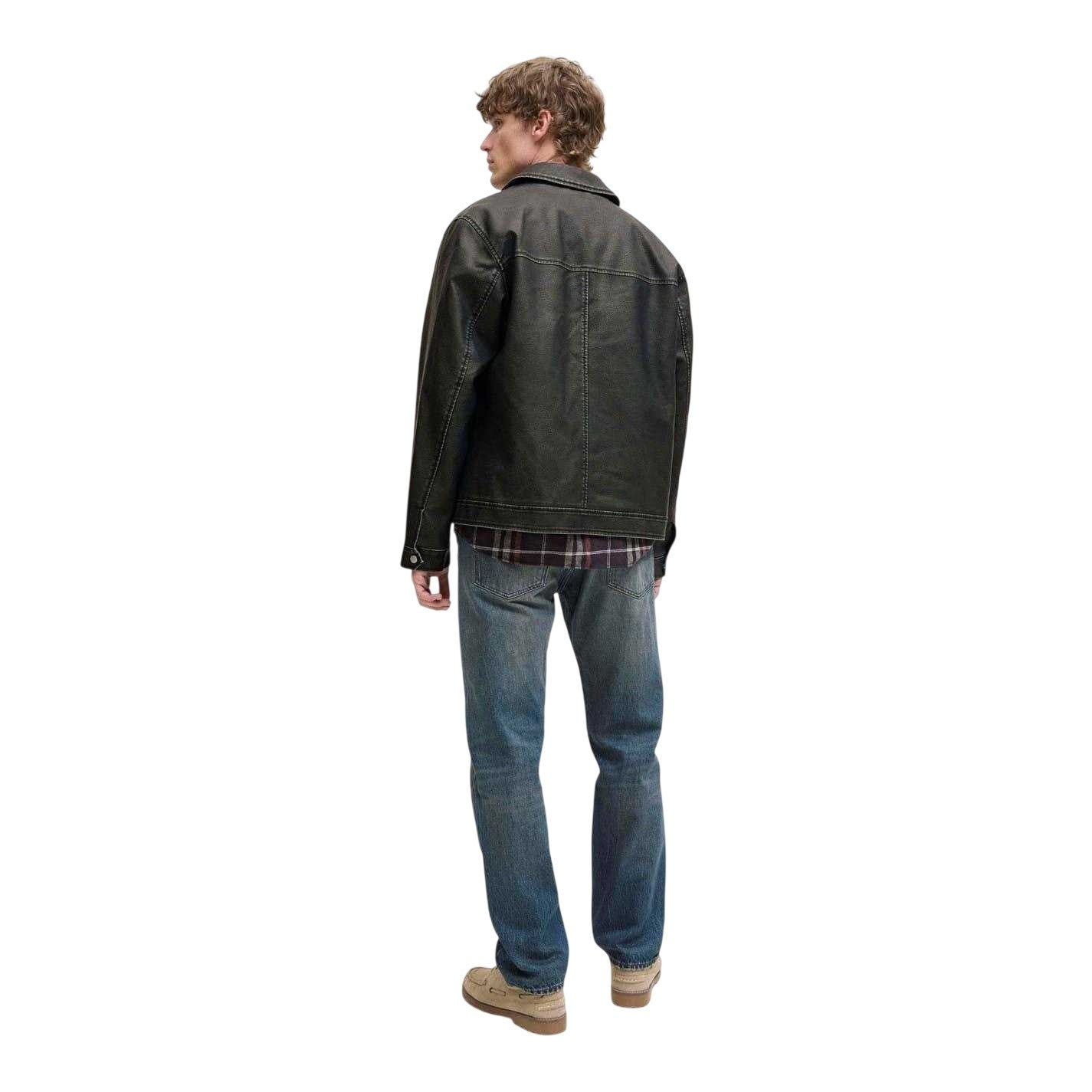 Black - Back - Jack And Jones Mens Polyurethane Long-Sleeved Jacket