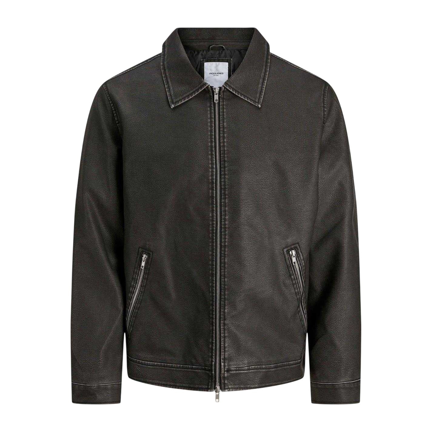 Black - Front - Jack And Jones Mens Polyurethane Long-Sleeved Jacket
