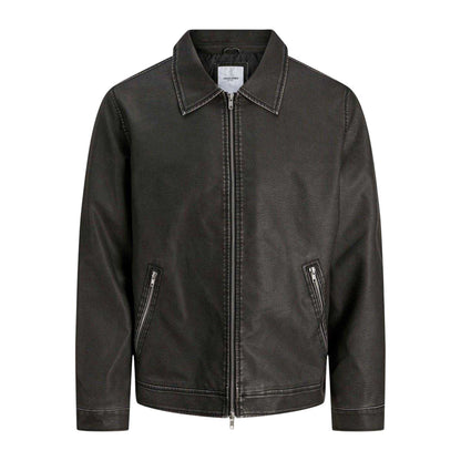 Black - Front - Jack And Jones Mens Polyurethane Long-Sleeved Jacket