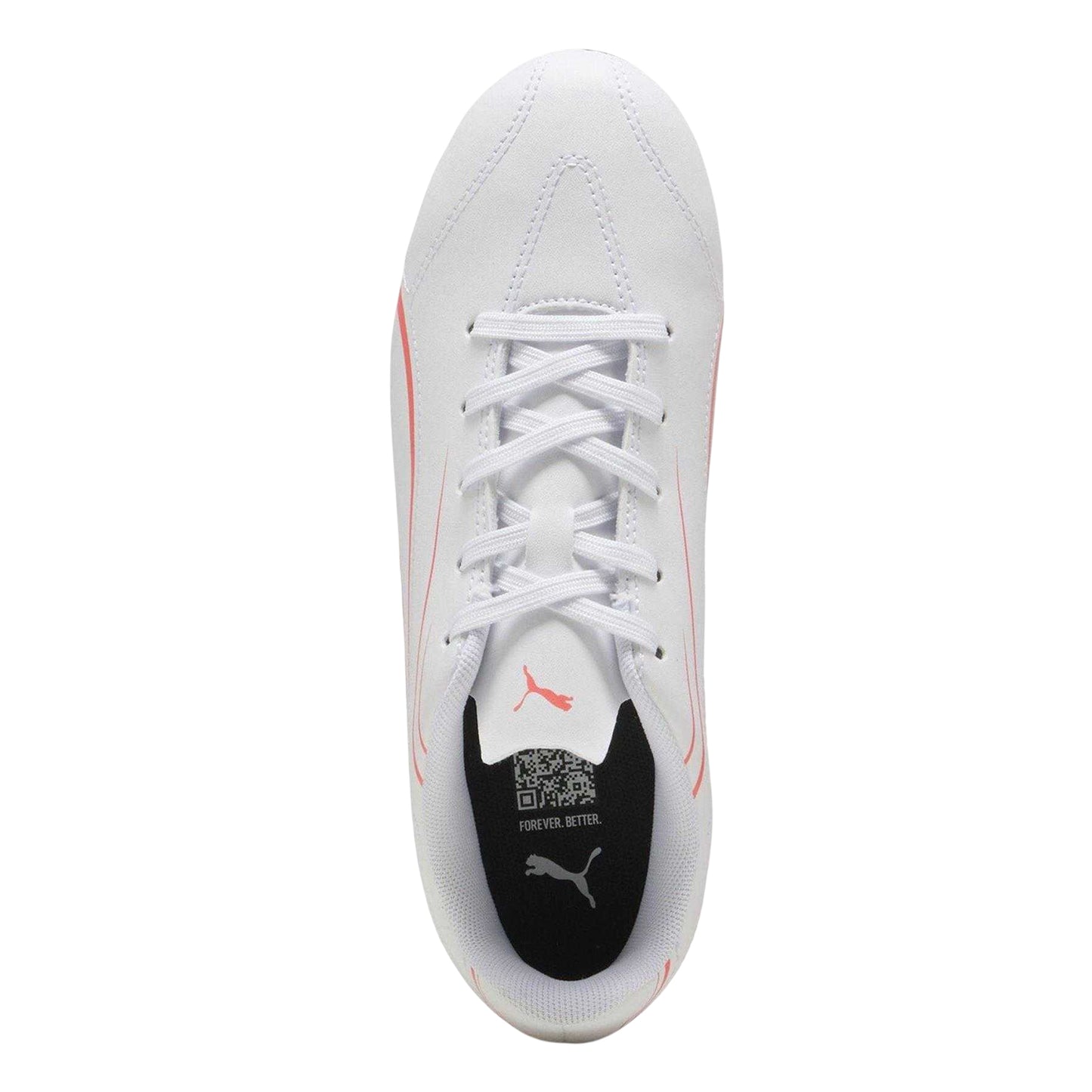 White-Glowing Red - Side - Puma Childrens-Kids Vitoria Firm Ground Football Boots