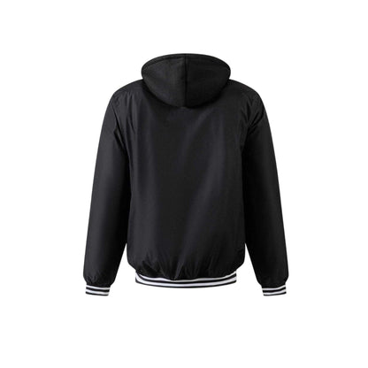 Black - Back - Minoti Mens Embroidered Logo Detachable Hood Varsity Jacket