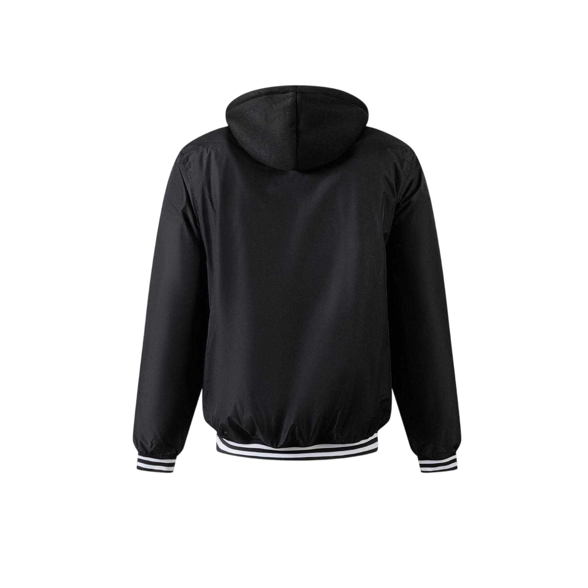 Black - Back - Minoti Mens Embroidered Logo Detachable Hood Varsity Jacket